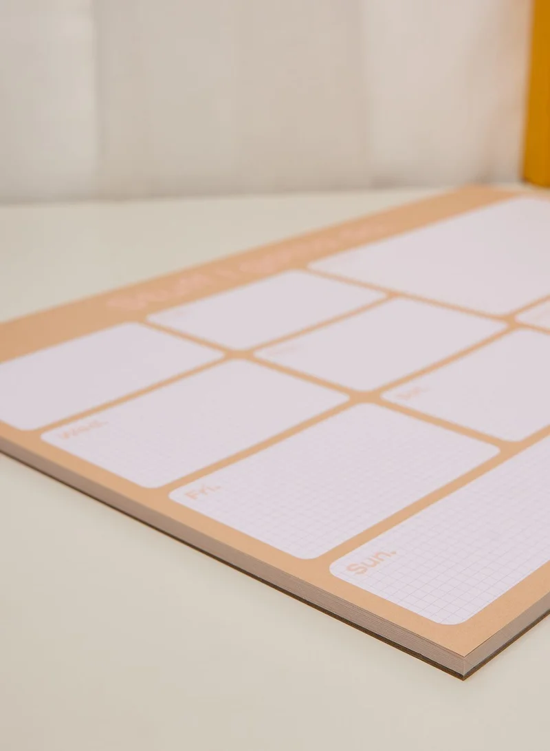 Typo Beige Weekly Planner Notepad Schedule
