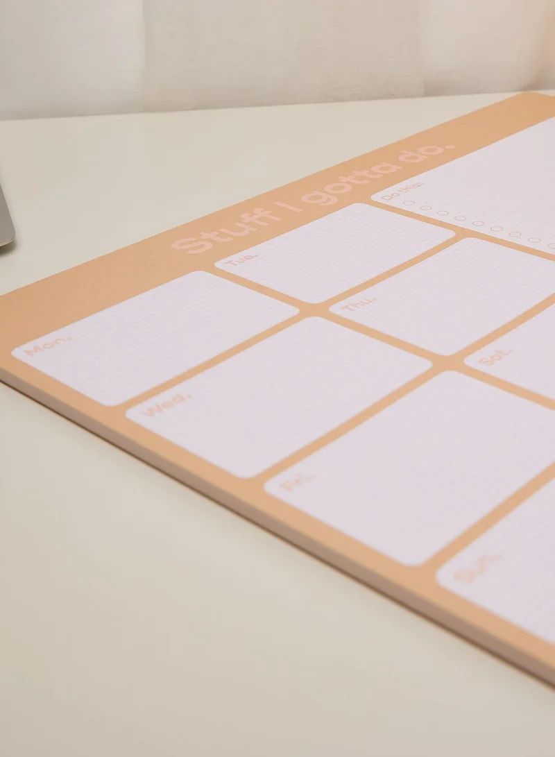 Typo Beige Weekly Planner Notepad Schedule