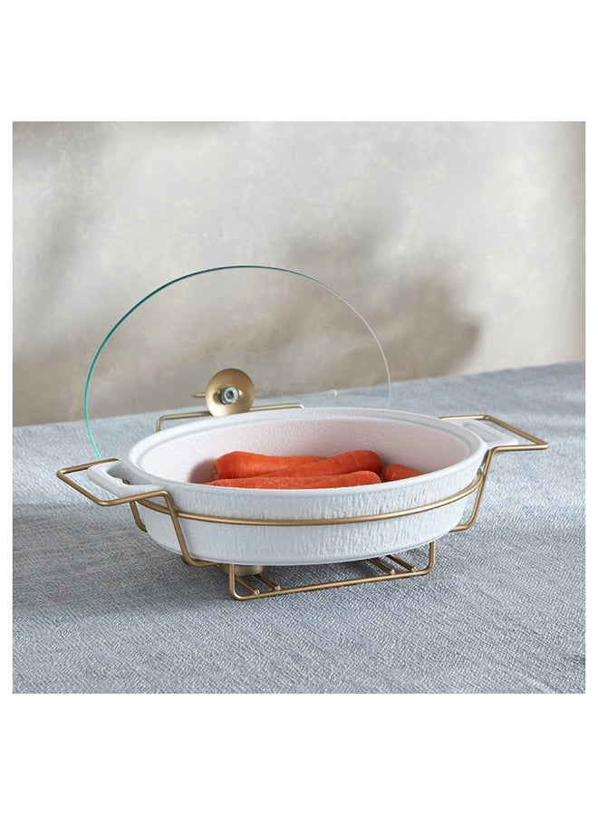 Home Box Celtic Oval Casserole with Candle Stand 30.1x43.5x11.8 cm  - Image 2