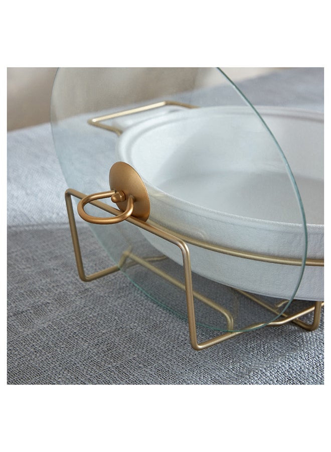 Home Box Celtic Oval Casserole with Candle Stand 30.1x43.5x11.8 cm  - Image 4