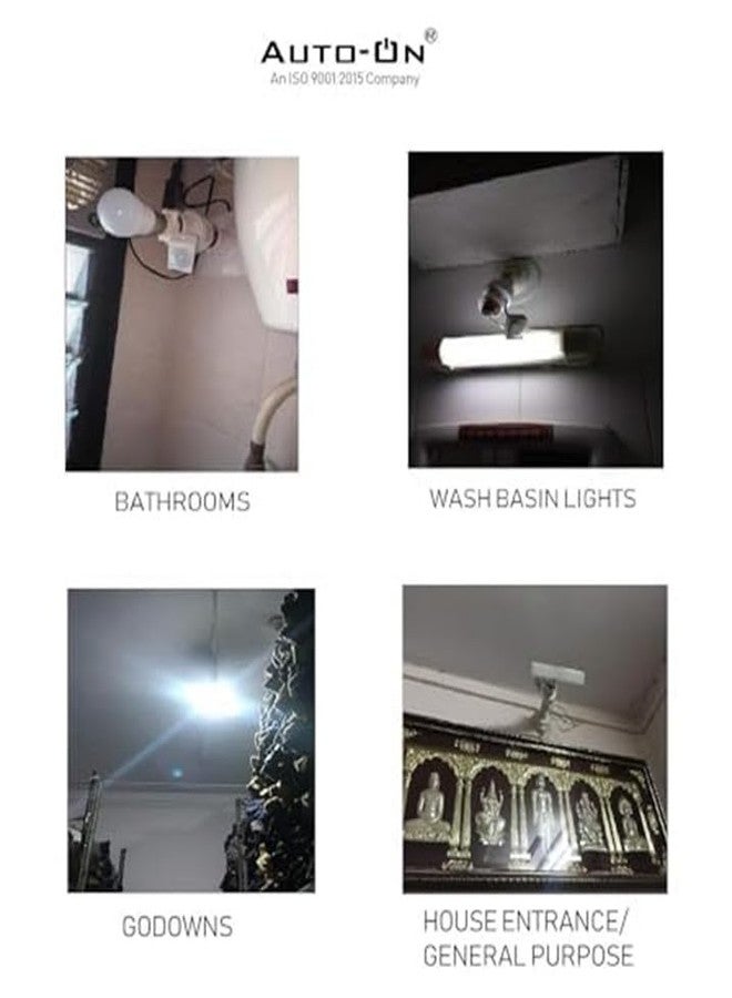 Auto-ON Night-Only Motion Sensor Holder (Motion + Darkness Required) – Bulb Stays OFF in Daylight | Automatic Bulb Control | Pack of 2 - Image 3