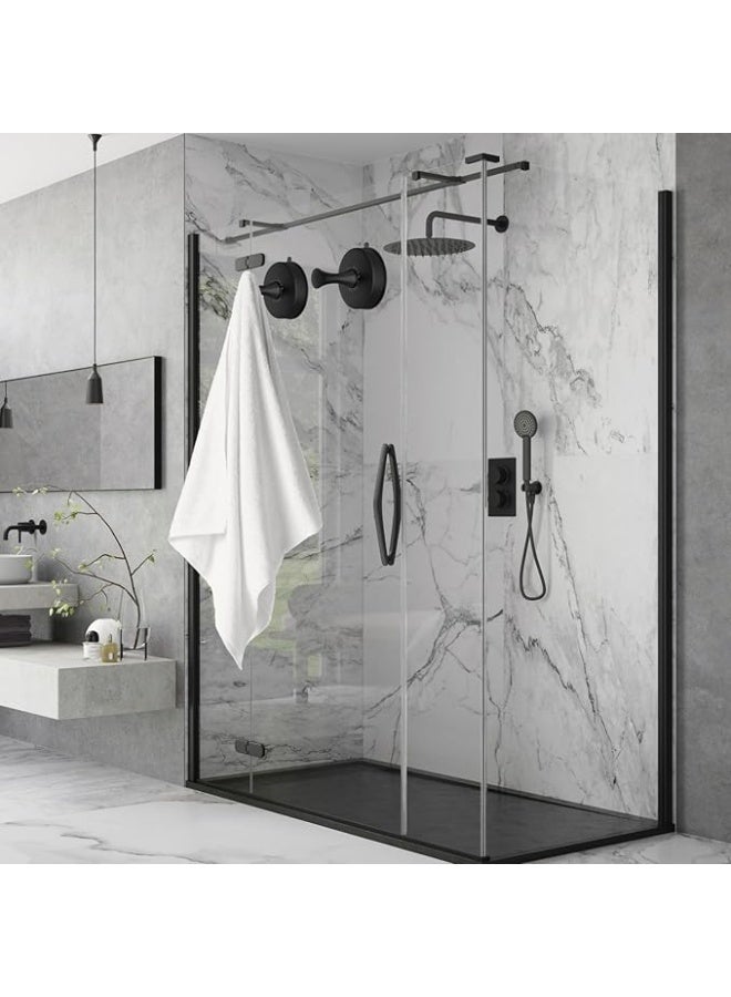 DGYB DGYB Suction Cup Hooks for Shower 2-Pcs Heavy-Duty 15LB Max Load, 304 Stainless Steel & PVC, No Drill Bathroom Wall Hooks for Towels, Robe, Loofah (Black)  - Image 4