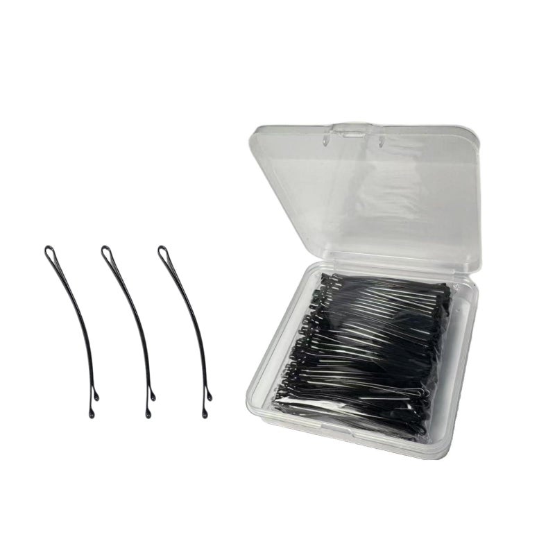 Jimmidy Curved Bobby Hair Pins, 100Pc Bobby Pins Women Black Hairpin for Women Long and Thick Hair - Image 1