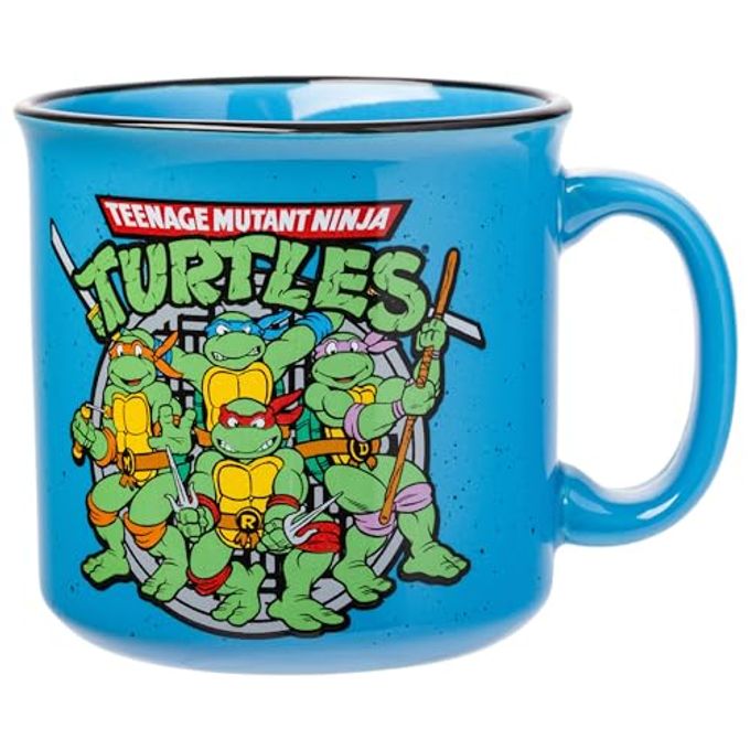 Silver Buffalo Teenage Mutant Ninja Turtles TMNT Turtle Power Ceramic Camper Mug, 20 Ounces - Image 1