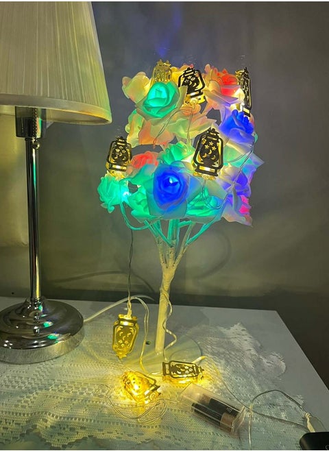 طقم شجرة مضيئة  مع اضاءة فوانيس رمضان  ال اي دي