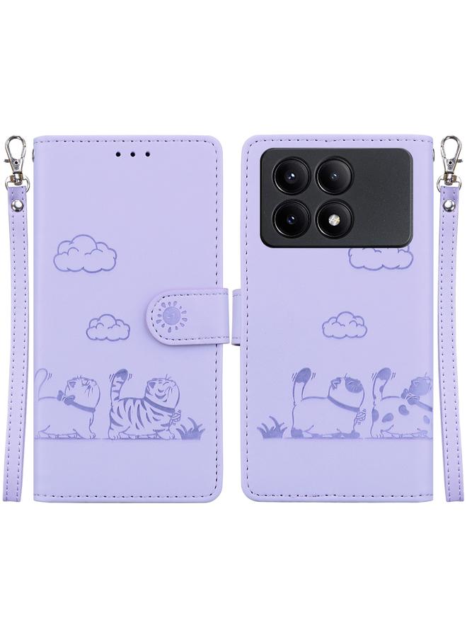 S-TOP Case For Redmi K70E Cute Cats RFID Leather Phone Case - Image 1