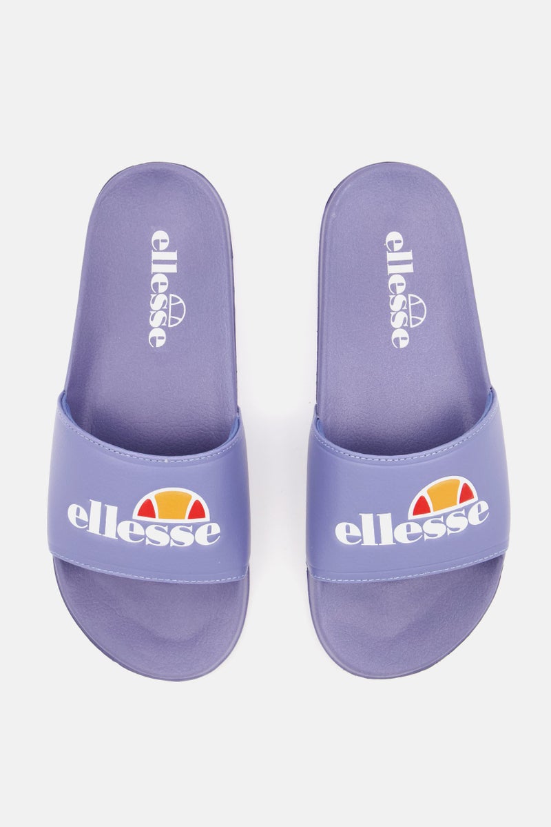 Ellesse Women Brand Logo Slip On Slides, Sage Blue - Image 4