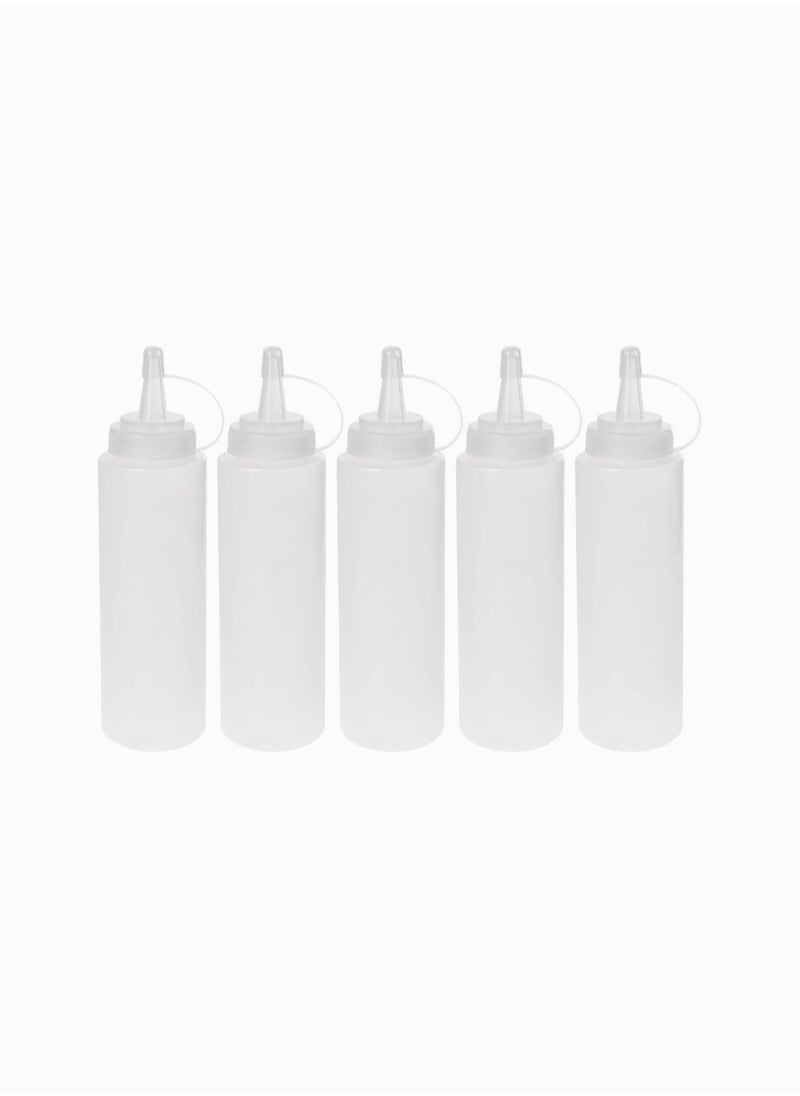Generic - Set of 5 BPA Free Plastic Squeeze Bottles for Ketchup and Sauces, 230ml Condiment Dispensers with Caps, Perfect for BBQ, Dressings, and Craft Projects - Image 1