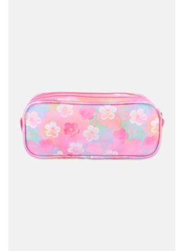 JANSPORT Kids Girl Floral Print Pencil Case 10 H x 23 L x 8 W cm, Pink Combo  - Image 2
