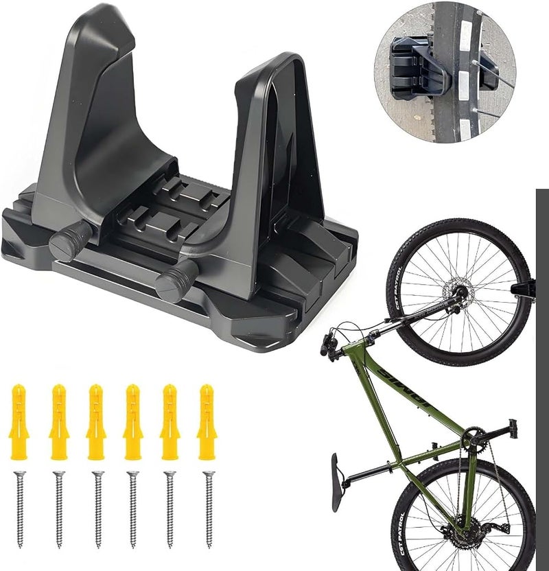 BIGTHREE Vertical Bike Stand Wall Mount, Adjustable Bike Cycling Parking Clip, Pushbike Wall Bracket, Cycling Garage Storage for Hybrid, Mountain Bikes - Image 1