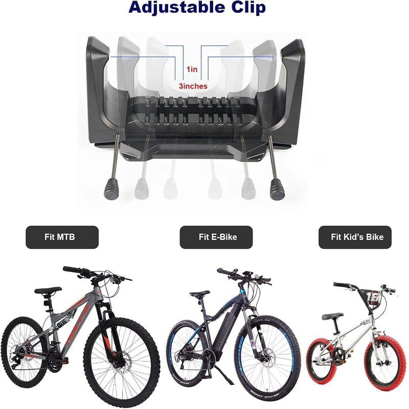 BIGTHREE Vertical Bike Stand Wall Mount, Adjustable Bike Cycling Parking Clip, Pushbike Wall Bracket, Cycling Garage Storage for Hybrid, Mountain Bikes - Image 2