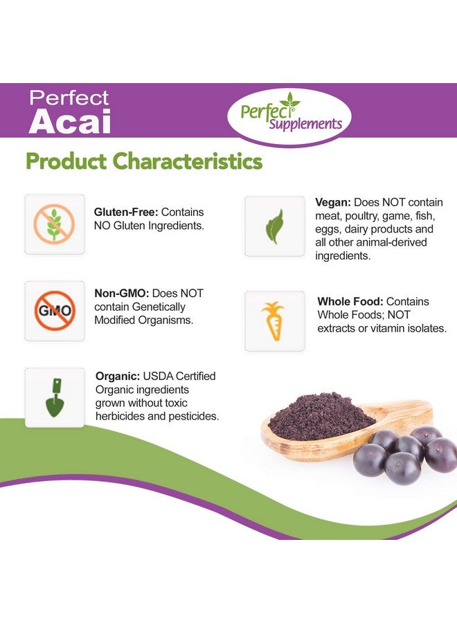 Perfect Supplements Perfect Acai Powder 95 Grams Pure Organic Freezedried Acai Berry Superfood Powerful Antioxidants Supports Immune System - Image 4