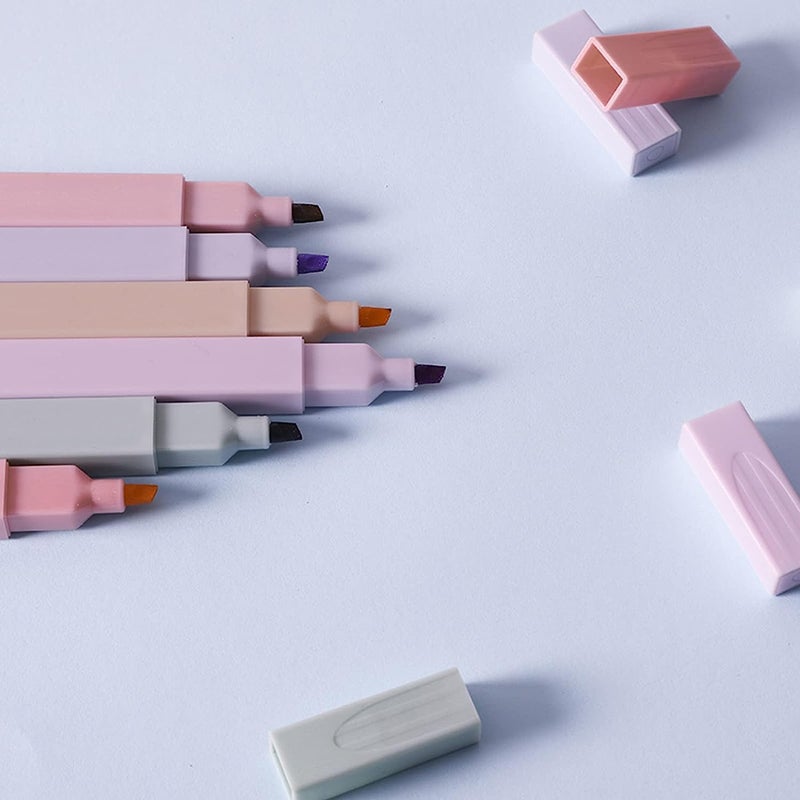 CLOSAL ® 6 Pcs Aesthetic Cute Highlighter Bible Highlighters,| Set of 6 Highlighter Pens,| Chisel Tip Fine Grip Marker Pen,| Chic Modern Minimal Pastel Tip Highlighters Pen,Multicolor - Image 2