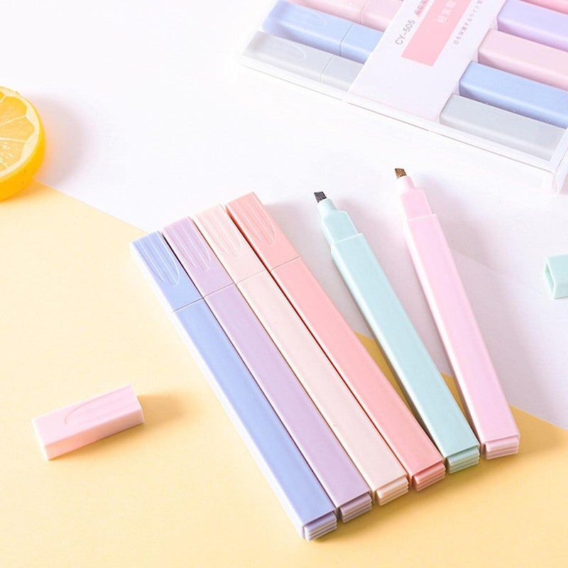 CLOSAL ® 6 Pcs Aesthetic Cute Highlighter Bible Highlighters,| Set of 6 Highlighter Pens,| Chisel Tip Fine Grip Marker Pen,| Chic Modern Minimal Pastel Tip Highlighters Pen,Multicolor - Image 5