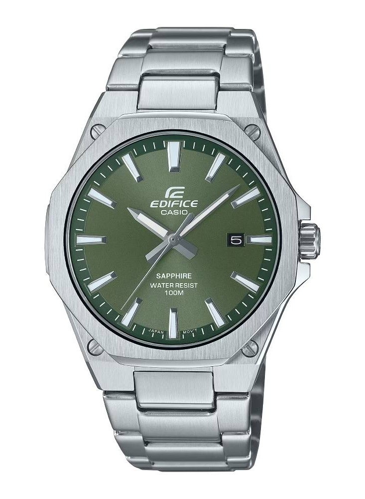 CASIO Edifice Analog Quartz Green Dial Stainless Steel Men's Watch EFR-S108D-3AV - Image 1
