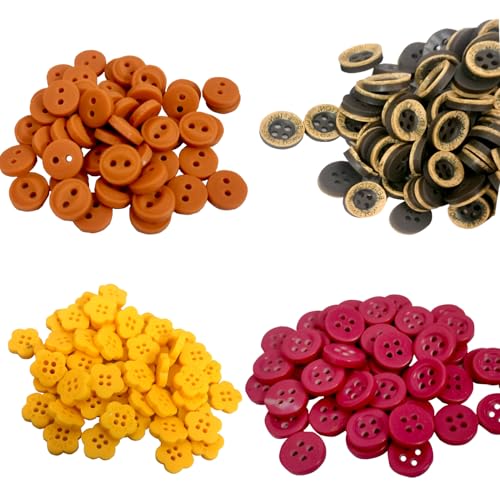 Aakriti 1000-Piece Assorted Buttons Set – 20 Styles × 50 Each | Multicolor Craft Buttons (18 Ligne / 1 cm) for Sewing, DIY, Scrapbooking, Tailoring, School Projects & Embellishments - Image 3