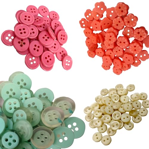 Aakriti 1000-Piece Assorted Buttons Set – 20 Styles × 50 Each | Multicolor Craft Buttons (18 Ligne / 1 cm) for Sewing, DIY, Scrapbooking, Tailoring, School Projects & Embellishments - Image 5