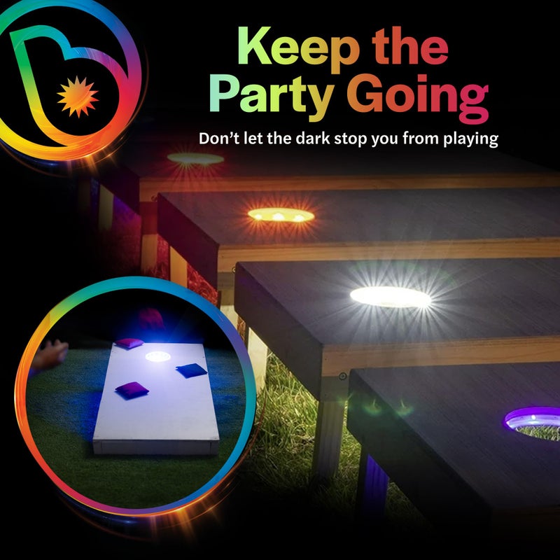 Brightz LED Cornhole Board Ring Lights, 2-Pack - Bride and Groom Corn Hole Wedding Games - Wedding Themed Cornhole Accessories for Mr and Mrs - Image 4