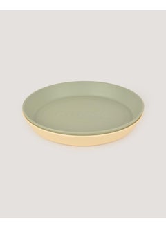 Let's Be Child 2-Piece Round Plate Sage Green-Vanillia  - Image 1