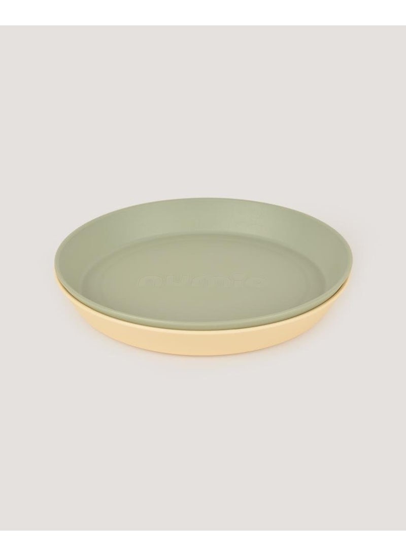 Let's Be Child 2-Piece Round Plate Sage Green-Vanillia  - Image 1