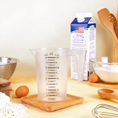 DOTINGHUX 4 Cup/32 Oz Measuring Cups, Clear, Strong Food Grade Liquid Measure Pitcher, for Home Hobbies/Professional Kitchen - Image 2
