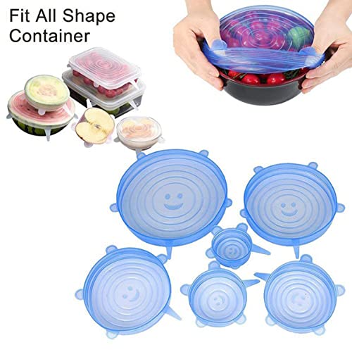 Carrot - Silicone Stretch Lids, Multi Size Reusable Silicone Lids Food and Bowl Covers, Dishwasher and Freezer Safe (Color May Vary) (Pack of 12 Pcs) - Image 4