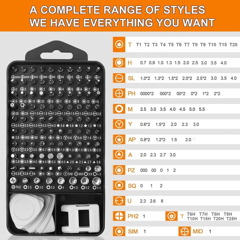 RECTITUDE New Upgraded Precision Screwdriver Set Professional Grade 115 in 1 Magnetic Repair Tool Kit for Electronics iPhone Laptop PC Game Mobiles Watch Eyeglasses and DIY Projects Black - Image 3