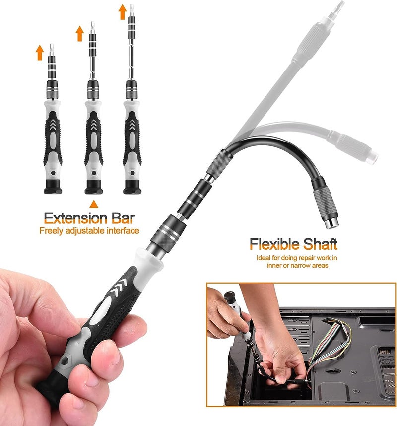 RECTITUDE New Upgraded Precision Screwdriver Set Professional Grade 115 in 1 Magnetic Repair Tool Kit for Electronics iPhone Laptop PC Game Mobiles Watch Eyeglasses and DIY Projects Black - Image 5