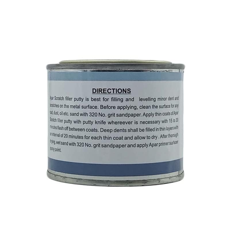 APAR Silicone Scratch Filler Putty Grey 200 Gms 1 Putty Knife And 320 Grit Sandpaper To Fill Scratches And Dent On Car Bike - Image 3