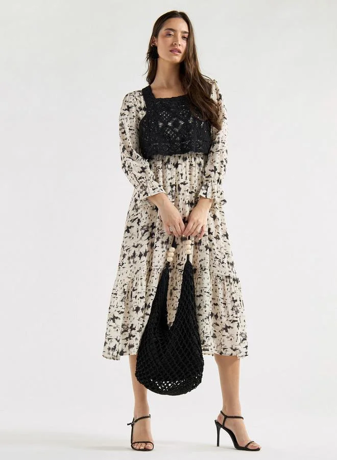 Splash FAV Floral Lace Bodice Dress