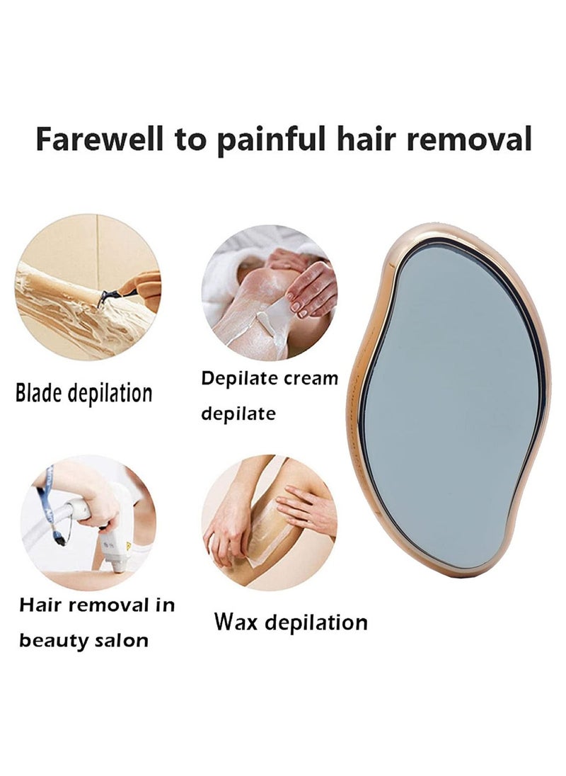 ORiTi - ممحاة شعر كريستالية، مزيل شعر كريستالي غير مؤلم للنساء والرجال والذراعين والساقين والظهر، بشرة ناعمة وحريرية، مزيل شعر كريستال سحري وأداة مقشرة للبشرة لأي جزء من الجسم - Image 1