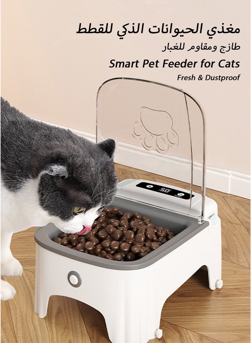 Smart Cat Feeder Automatic with Motion Sensor - 700ml Cat Food Dispenser with Cooling System & Portion Control, Timer, Type-C Rechargeable, Dustproof Cat Bowl Keeps Food Fresh - Image 1