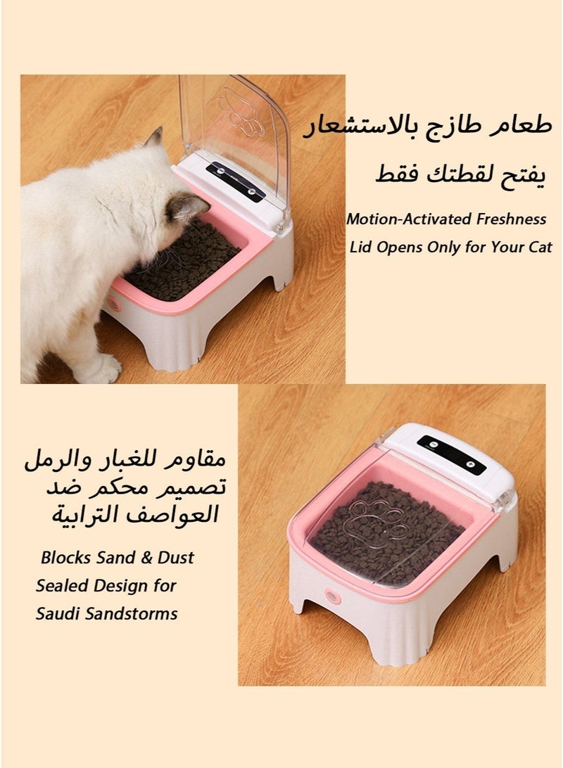 Smart Cat Feeder Automatic with Motion Sensor - 700ml Cat Food Dispenser with Cooling System & Portion Control, Timer, Type-C Rechargeable, Dustproof Cat Bowl Keeps Food Fresh - Image 5