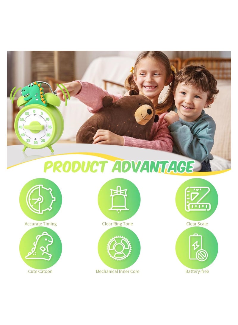 SOLARAE Kitchen Timer, Creative Alarm Clock, 55-Minute Countdown Timer, Classroom Visual Timer for Kids and Adults, Durable Mechanical Kitchen Timer Clock, Timer in the Shape of Alarm Clock, Precision Timer - Image 5