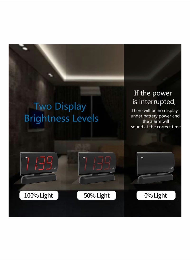 Y&D - Alarm Clock Big Digits wiht Swivel Base,2 Levels Sound,2-Level Brightness Digital for Bedrooms,Easy to Read, Bedside Clock,12H Format, 9 MIN Sleep - Image 1