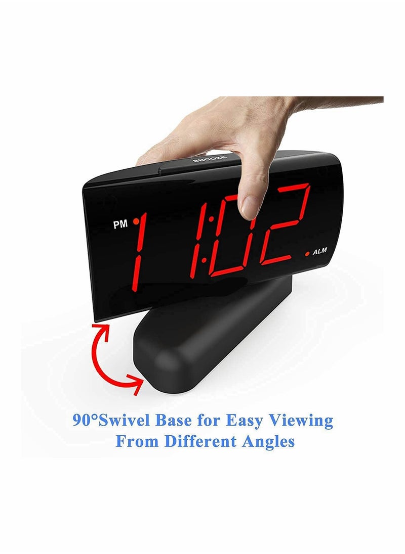 Y&D - Alarm Clock Big Digits wiht Swivel Base,2 Levels Sound,2-Level Brightness Digital for Bedrooms,Easy to Read, Bedside Clock,12H Format, 9 MIN Sleep - Image 1