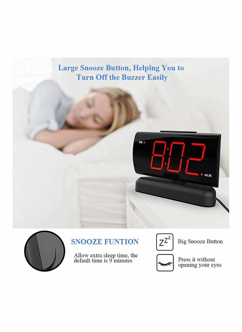 Y&D - Alarm Clock Big Digits wiht Swivel Base,2 Levels Sound,2-Level Brightness Digital for Bedrooms,Easy to Read, Bedside Clock,12H Format, 9 MIN Sleep - Image 1