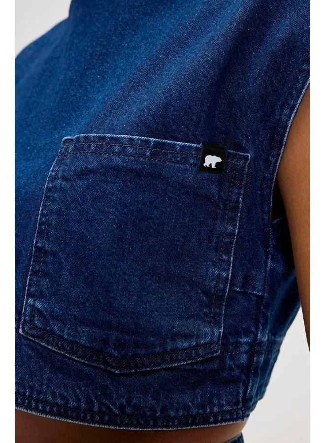 Bad Bear  Veronica Indigo Blue Women's Denim Crop. for Women | Best Price UAE