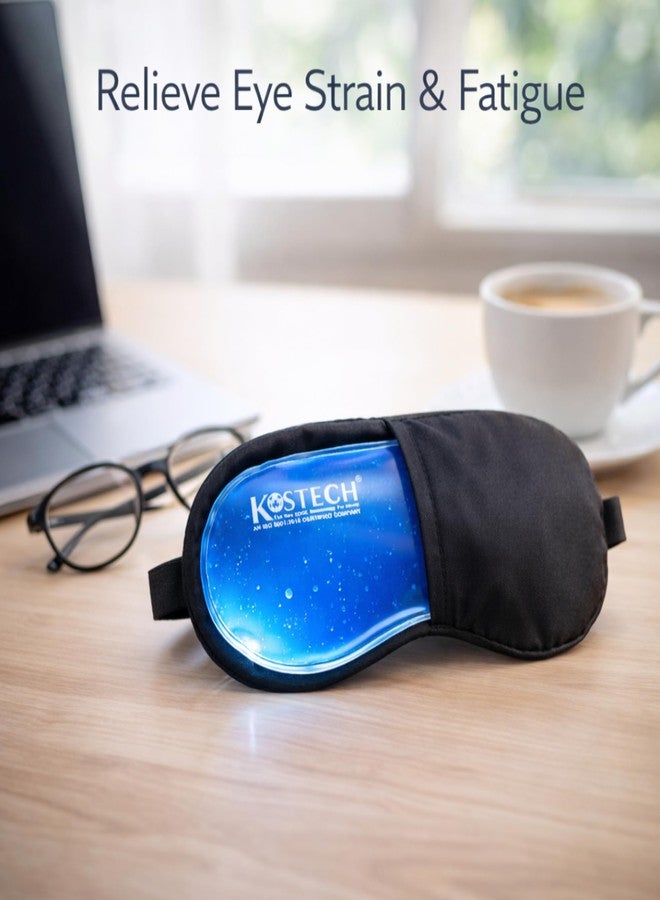 كوستيك مجموعة قناع الوجه والعينين من جل الصبار المثلج من كوستيك - كمادة ساخنة وباردة قابلة لإعادة الاستخدام لعلاج انتفاخ العينين والهالات السوداء واحمرار حب الشباب وتورم الوجه وشد البشرة - تخفيف الصداع النصفي وضغط الجيوب الأنفية والصداع - مجموعة أقنعة قابلة للتعديل بجودة المنتجعات الصحية للرجال والنساء (قناع العين الأزرق المبرد، عبوة من قطعة واحدة) - Image 5