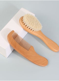 Lemon Baby Hair Bush and Comb Set, Nature Lotus Wood with Soft Goat Bristle and Pear Wood Comb for Newborns & Toddlers, Ideal for Cradle Cap  - Image 5