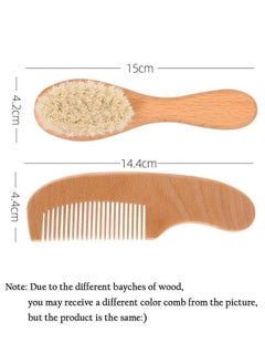 Lemon Baby Hair Bush and Comb Set, Nature Lotus Wood with Soft Goat Bristle and Pear Wood Comb for Newborns & Toddlers, Ideal for Cradle Cap  - Image 4