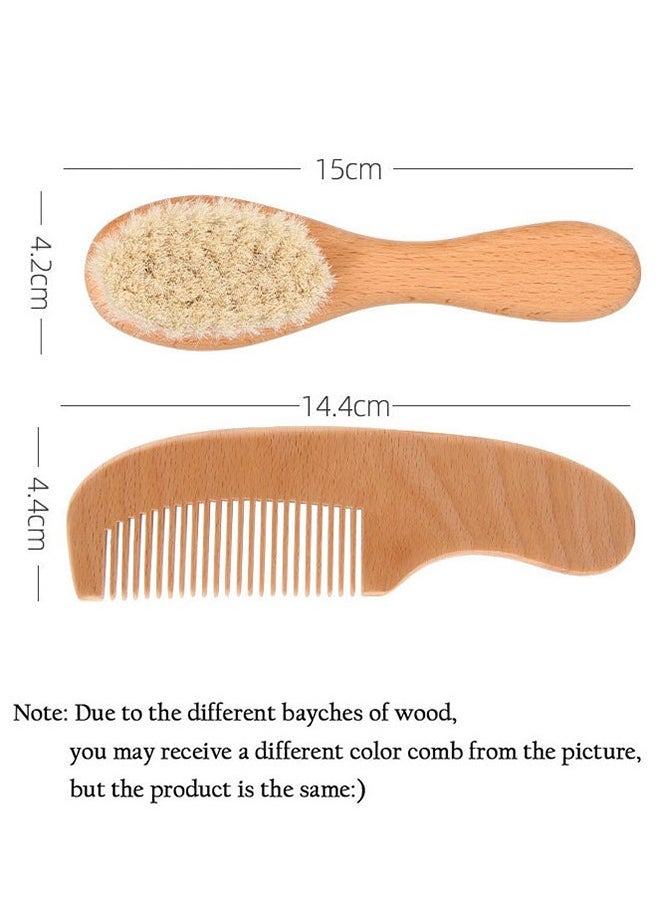 Lemon Baby Hair Bush and Comb Set, Nature Lotus Wood with Soft Goat Bristle and Pear Wood Comb for Newborns & Toddlers, Ideal for Cradle Cap  - Image 4