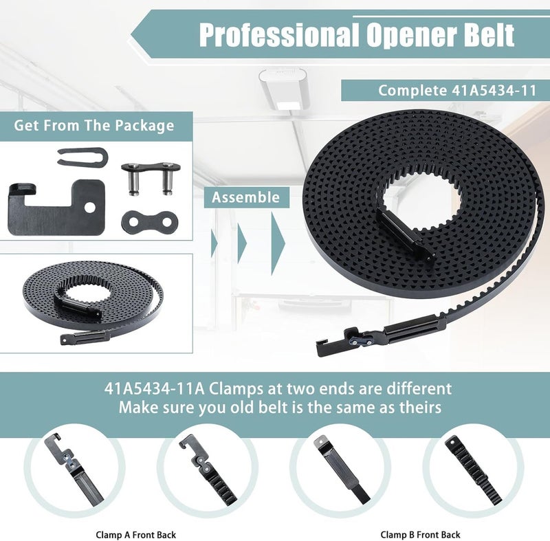 41A5434-11A Drive Belt234'' Garage Door Openers Belt for 7ft Garage Doors Compatible with LiftMaster Chamberlain Sentex Whisper Belt Models 2280 2500 2580 3280 3500 3580