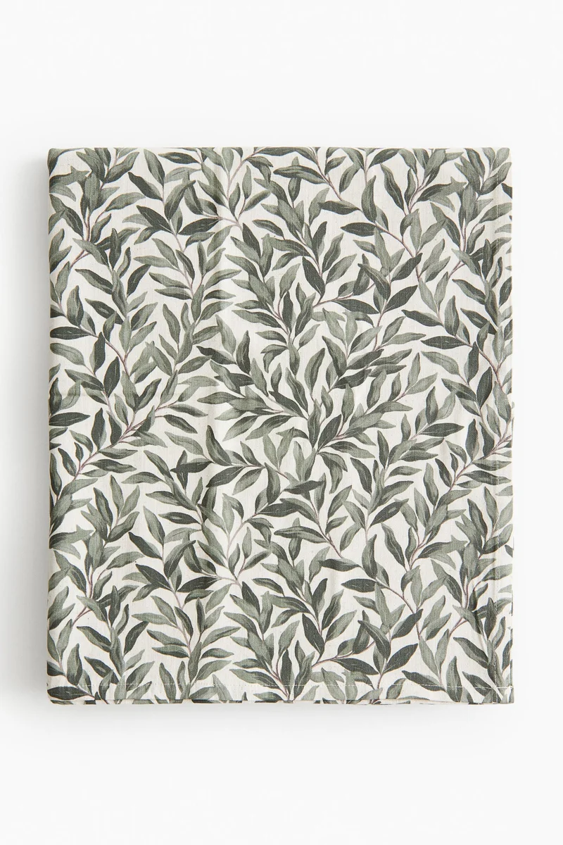 اتش اند ام مفرش طاولة من القطن المزين بنقوش