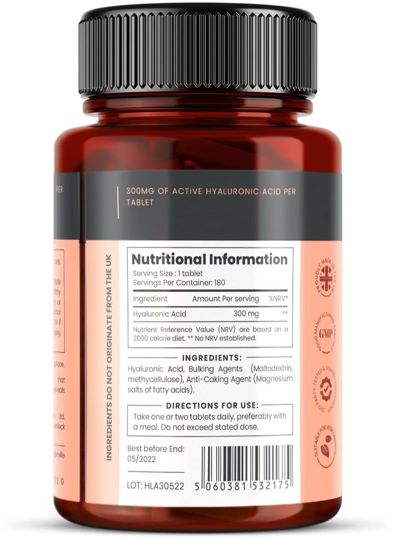 pureclinica Triple Strength Hyaluronic Acid 300mg, 180 Tablets  - Image 2