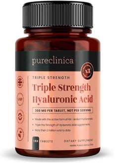 pureclinica Triple Strength Hyaluronic Acid 300mg, 180 Tablets  - Image 1