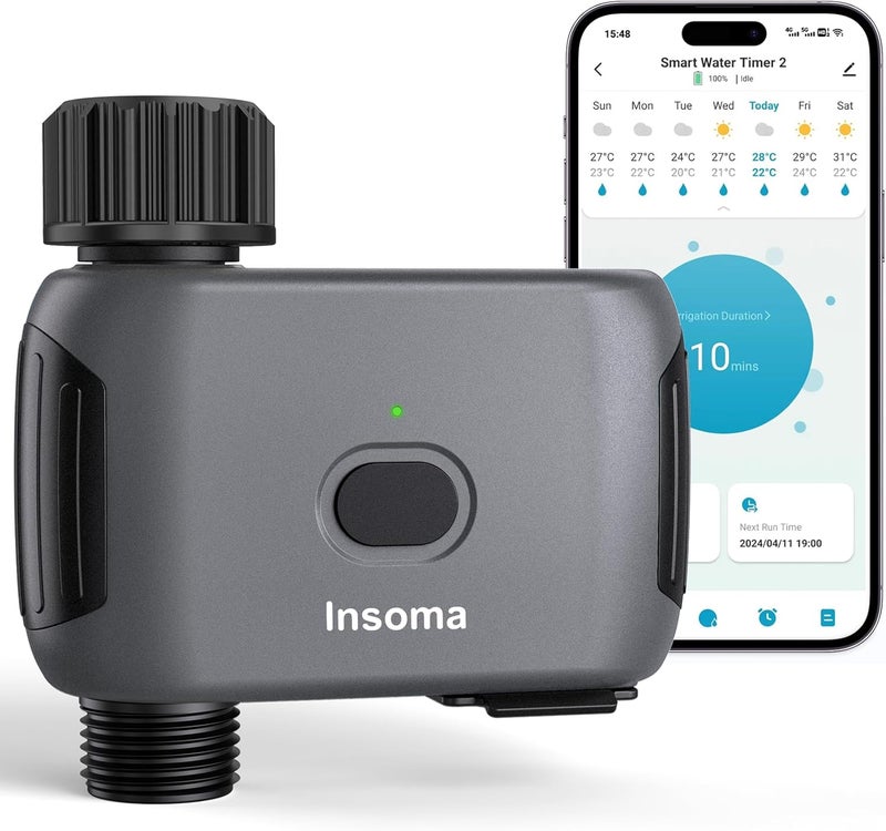 Insoma WiFi Water Timer, Outdoor WiFi Hose Timer for Garden Faucet with Auto/Manual/Rain Delay Mode, Sprinkler Irrigation Timers for Yard Lawn - Image 1