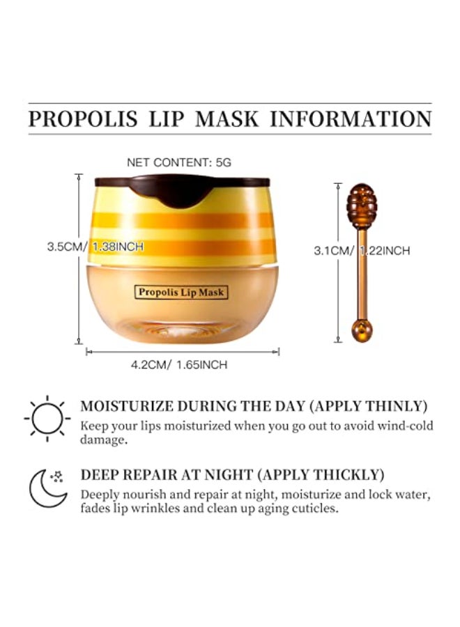 LSxia 2 PCS Honey Lip Balm Pot Honey Lip Mask Reduces Lines Hydrate Moisturizing Skin Care Prevention Dry Cracked Lips Repair Treatment - Image 4