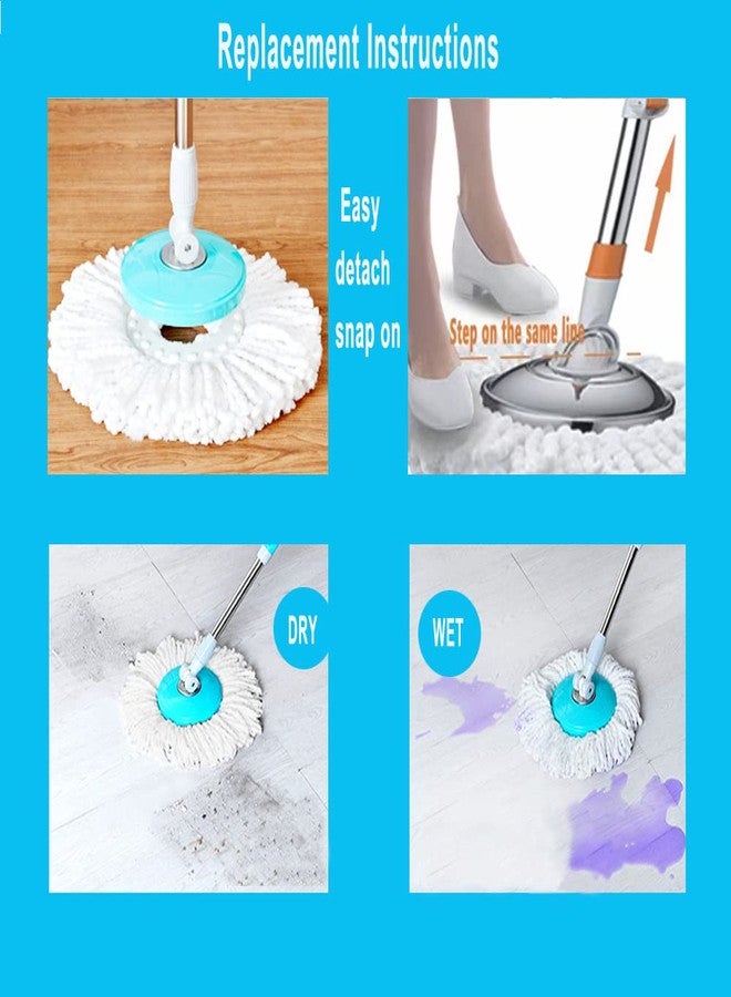 SUNKI Spin Mop Head Refill Mop Replacement for Spin Magic Mop Pads Round Spin Mop Microfiber Easy Wring Spin Mop Head Cloth 6-Pack - Image 4
