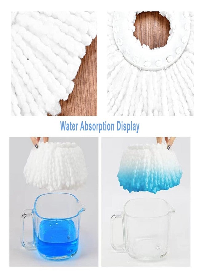 SUNKI Spin Mop Head Refill Mop Replacement for Spin Magic Mop Pads Round Spin Mop Microfiber Easy Wring Spin Mop Head Cloth 6-Pack - Image 5